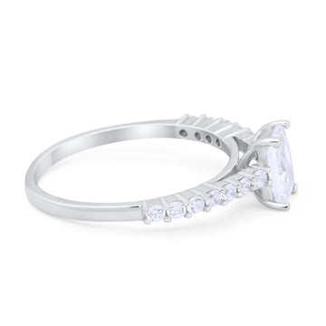 Vintage Style Wedding Ring Simulated Cubic Zirconia 925 Sterling Silver